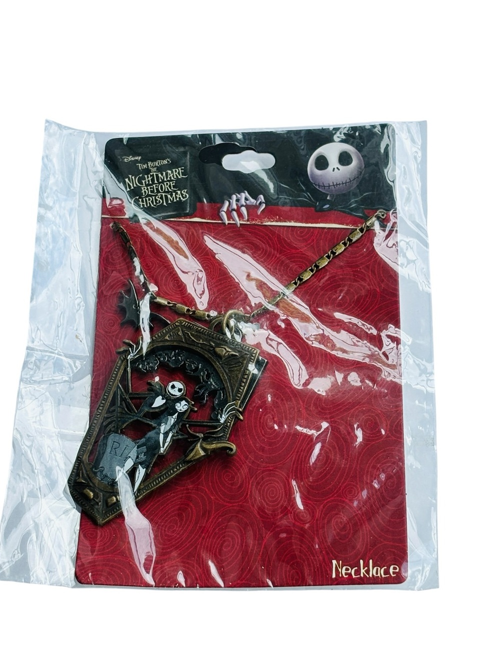 NWT Disney Tim Burton’s The Nightmare Before Christmas Coffin Necklace Bronze